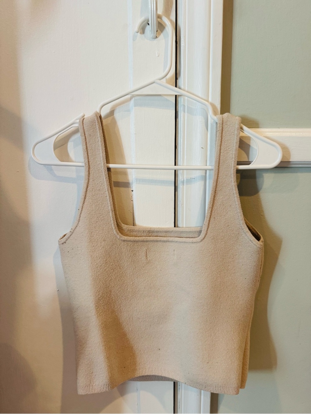 Abercrombie & Fitch Neutral Knit Square-Neck Tank